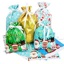 Load image into Gallery viewer, 5pcs Pack Christmas Drawstring Gift Bag