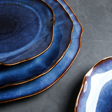 Load image into Gallery viewer, Blue Waves Ceramic Plate