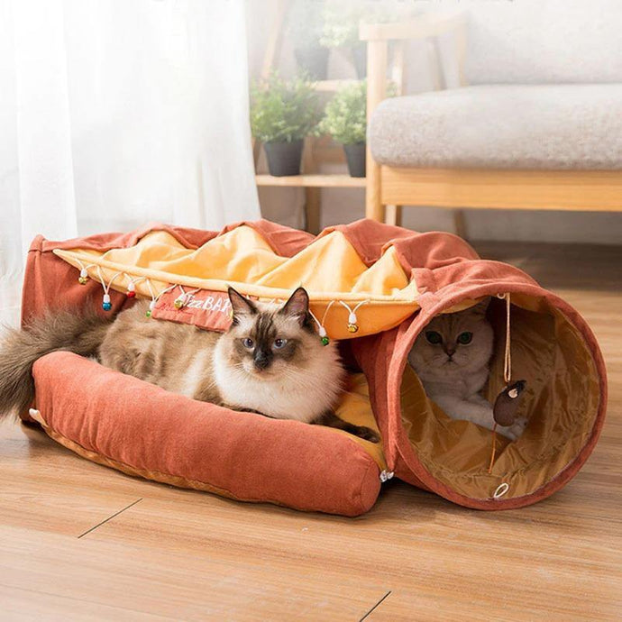 Pet Collapsible Interactive Play Tunnel Bed - Eternimo